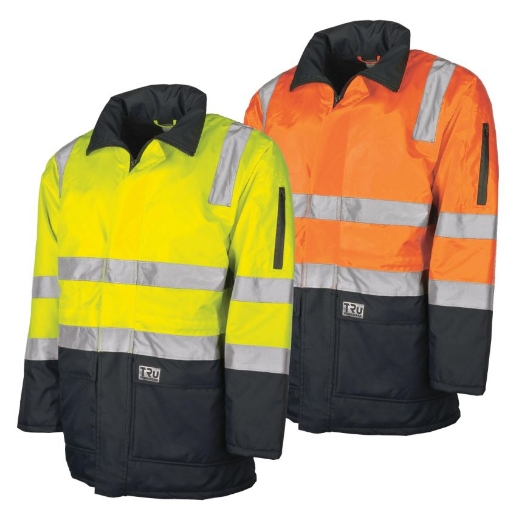 Picture of Tru Workwear Quilted Rain Jacket with Reflective Tape